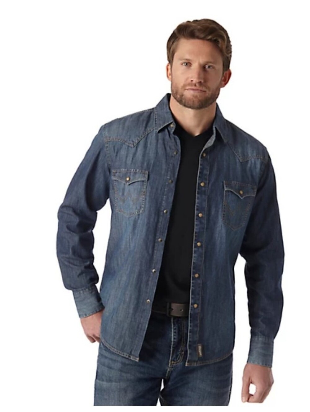 Wrangler Men's Retro Western Long-Sleeve Button-Down Shirt Size Medium